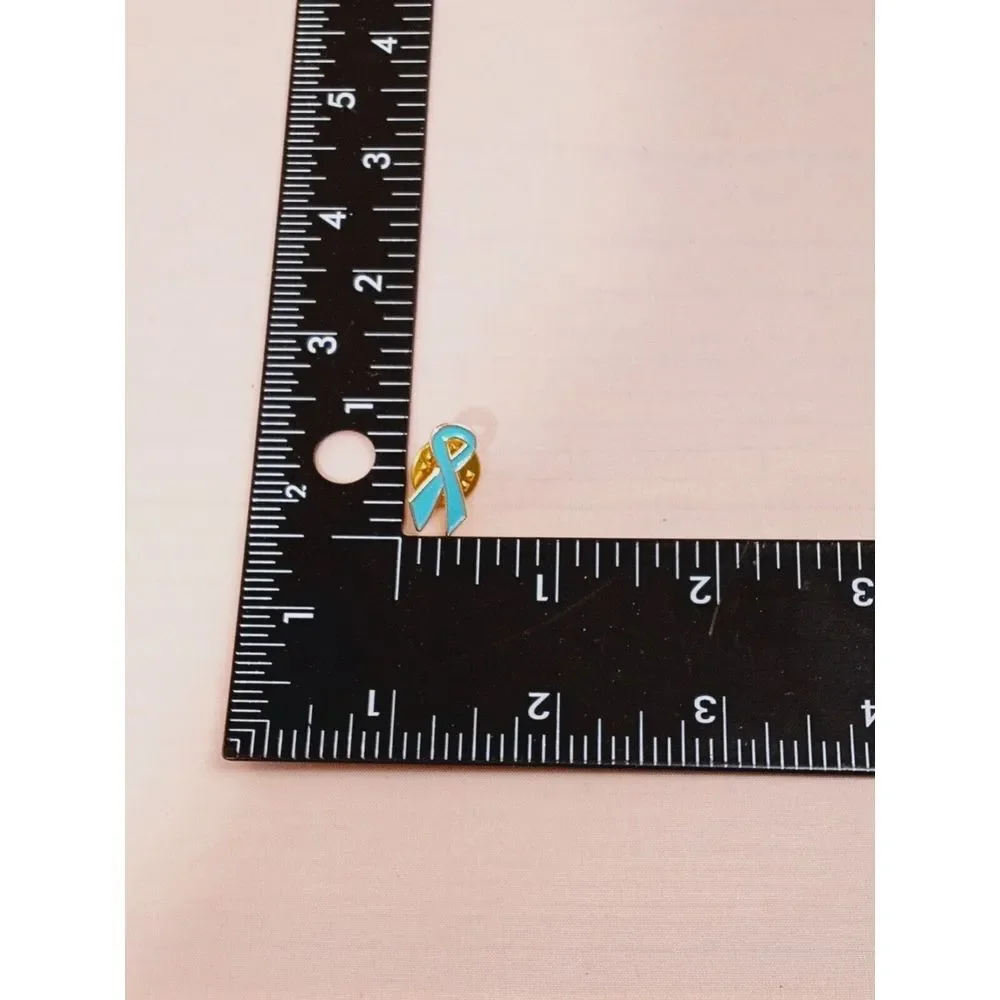 2 - Vintage Light Blue‎ Awareness Ribbon Collectible Lapel Hat Pin